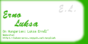 erno luksa business card